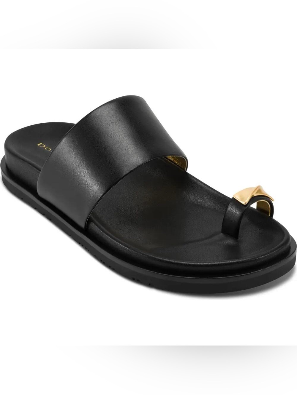 Donna Karan Black Hooper Toe Loop Sandal